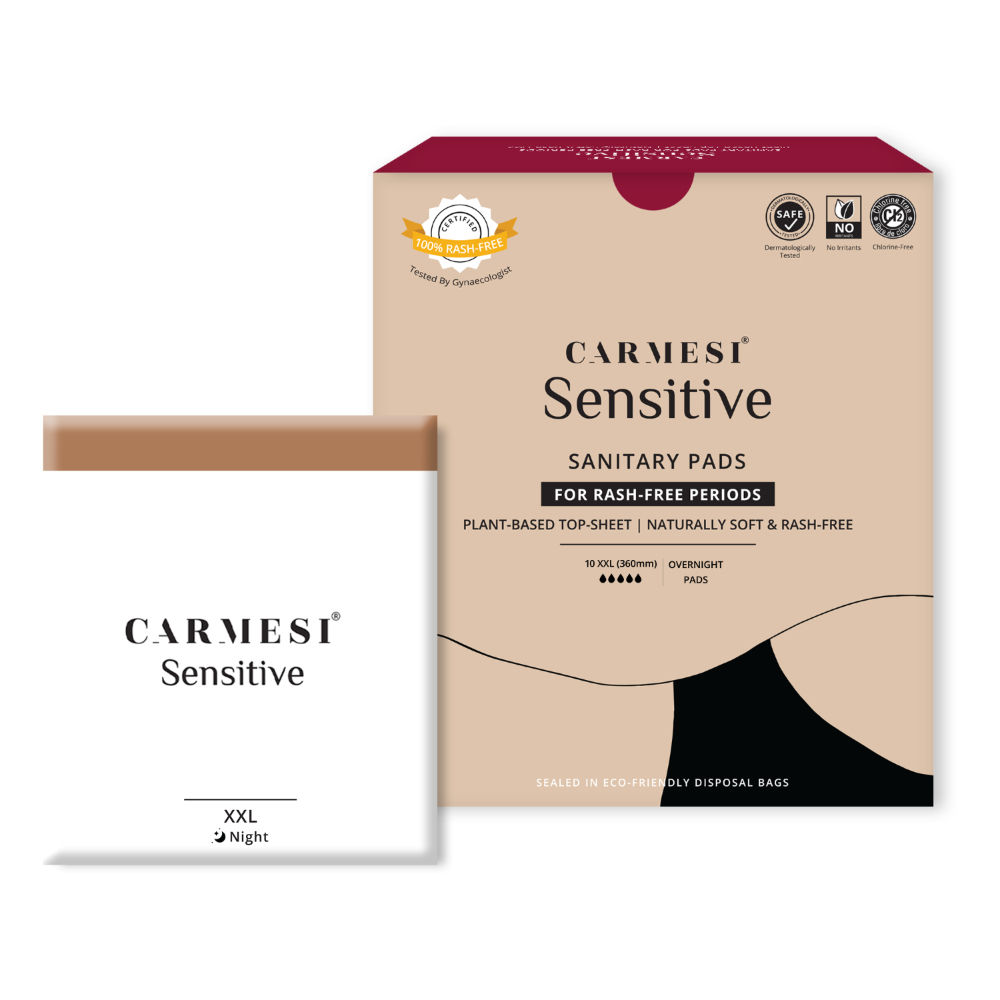 Carmesi Sensitive Sanitary Pads - Certified 100% Rash-Free - With ...