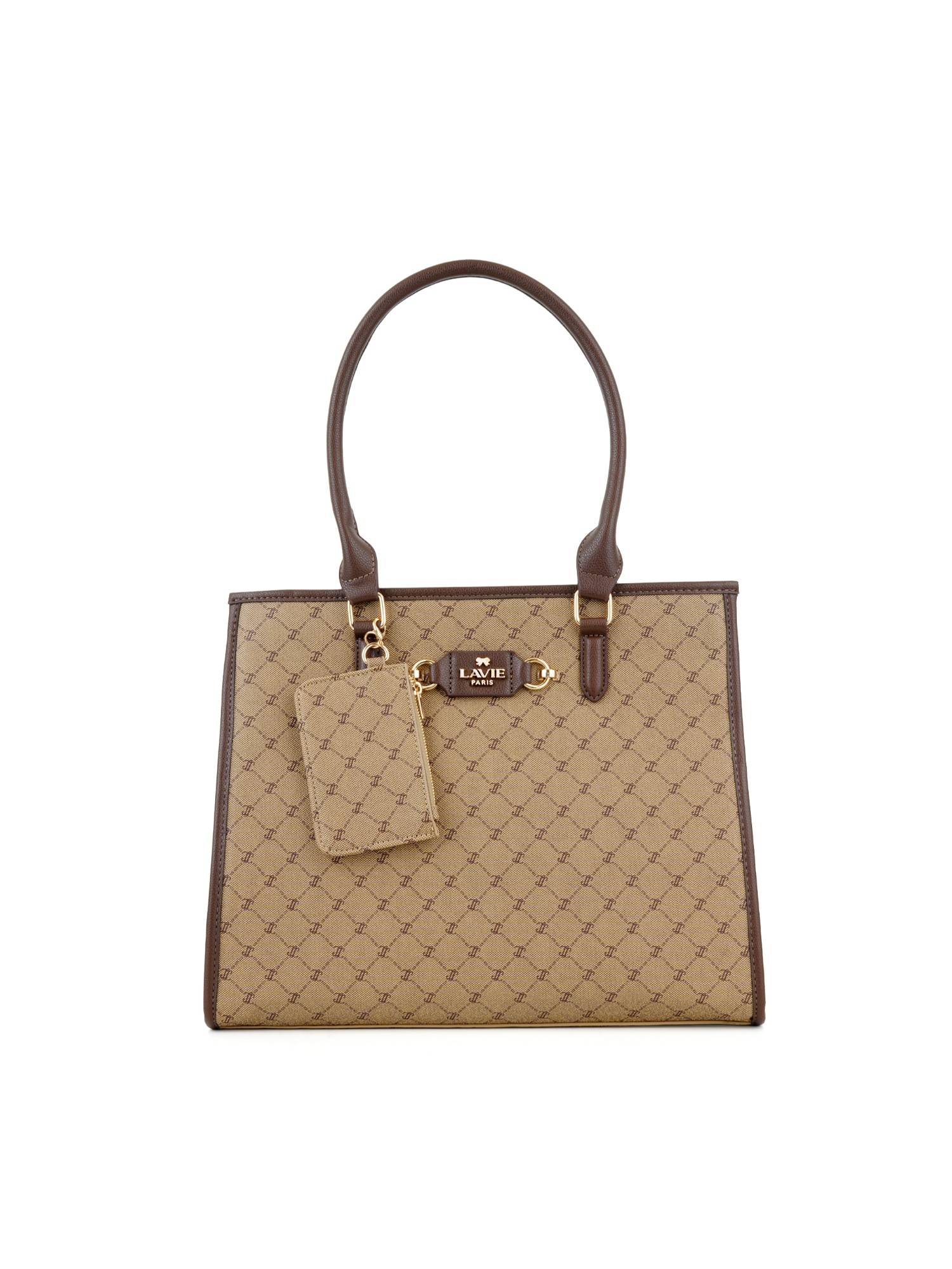 Lavie Paris Women's Mono Melanie Pro Shoulder Bag With Mini Pouch (Beige)