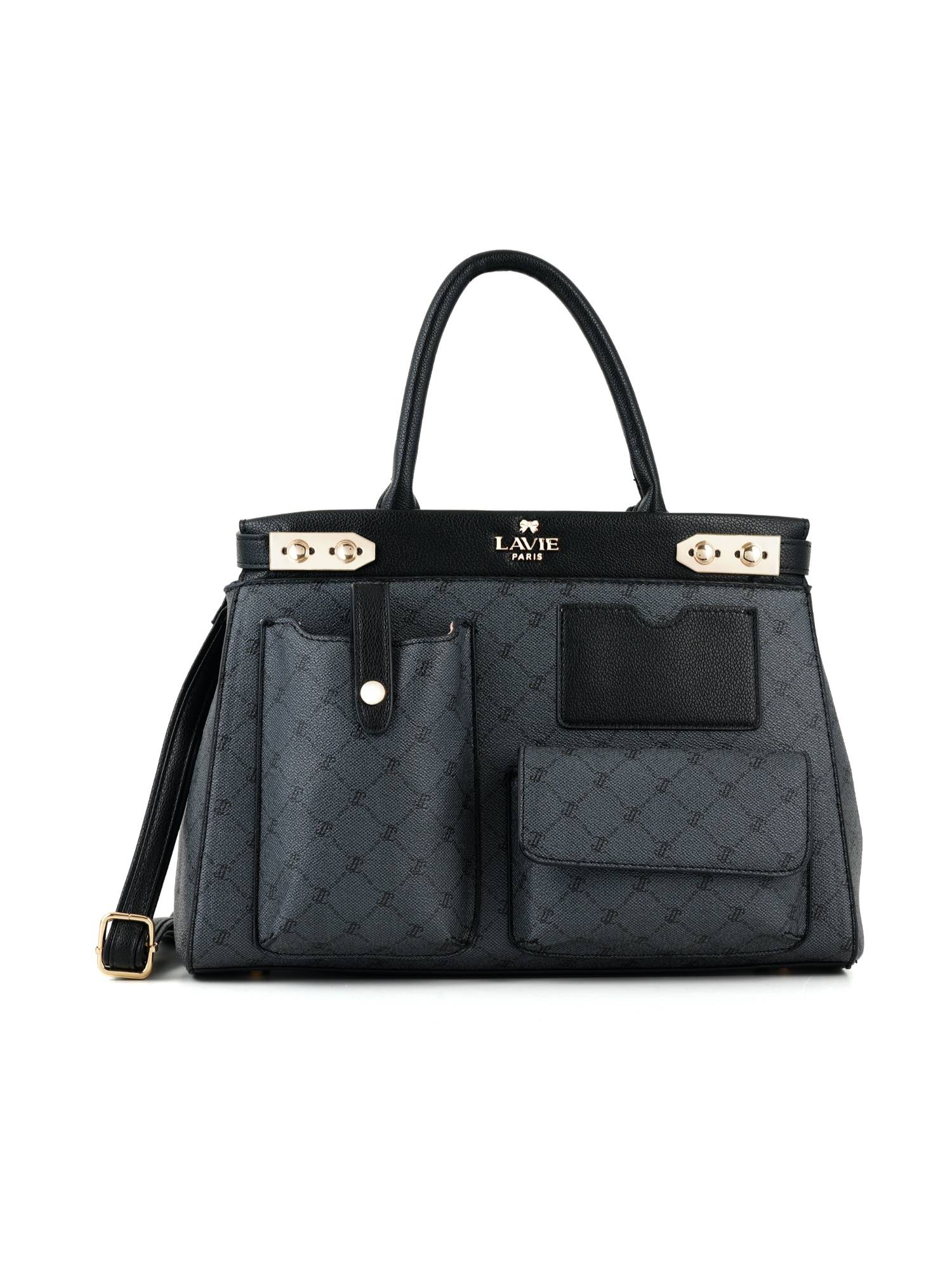 Lavie Paris Women's Mono Genial 3Poches Handbag With Detachable Strap (Grey)