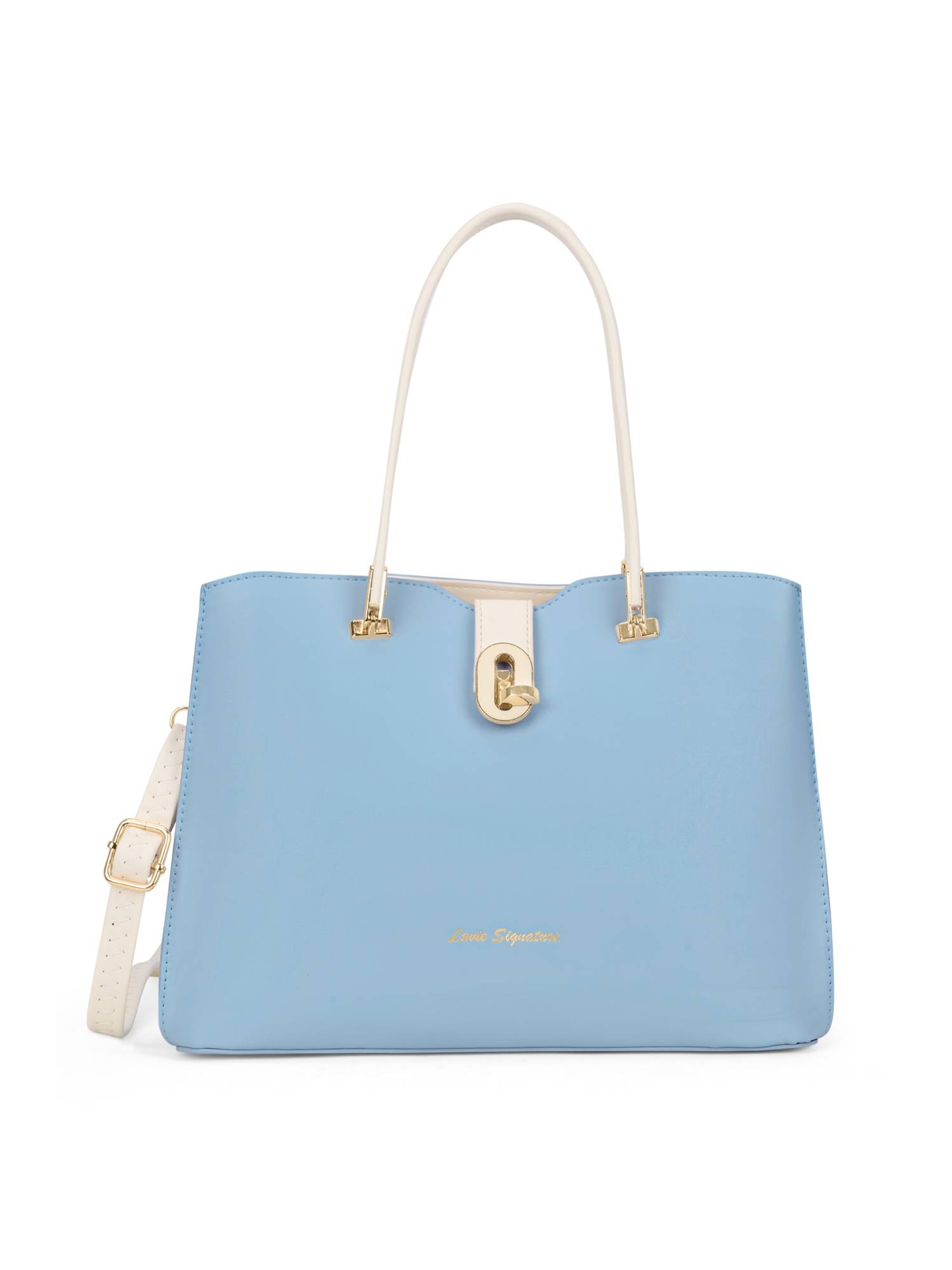 Lavie Signature Franklin 3C Women's Satchel With Detachable Strap (Blue)