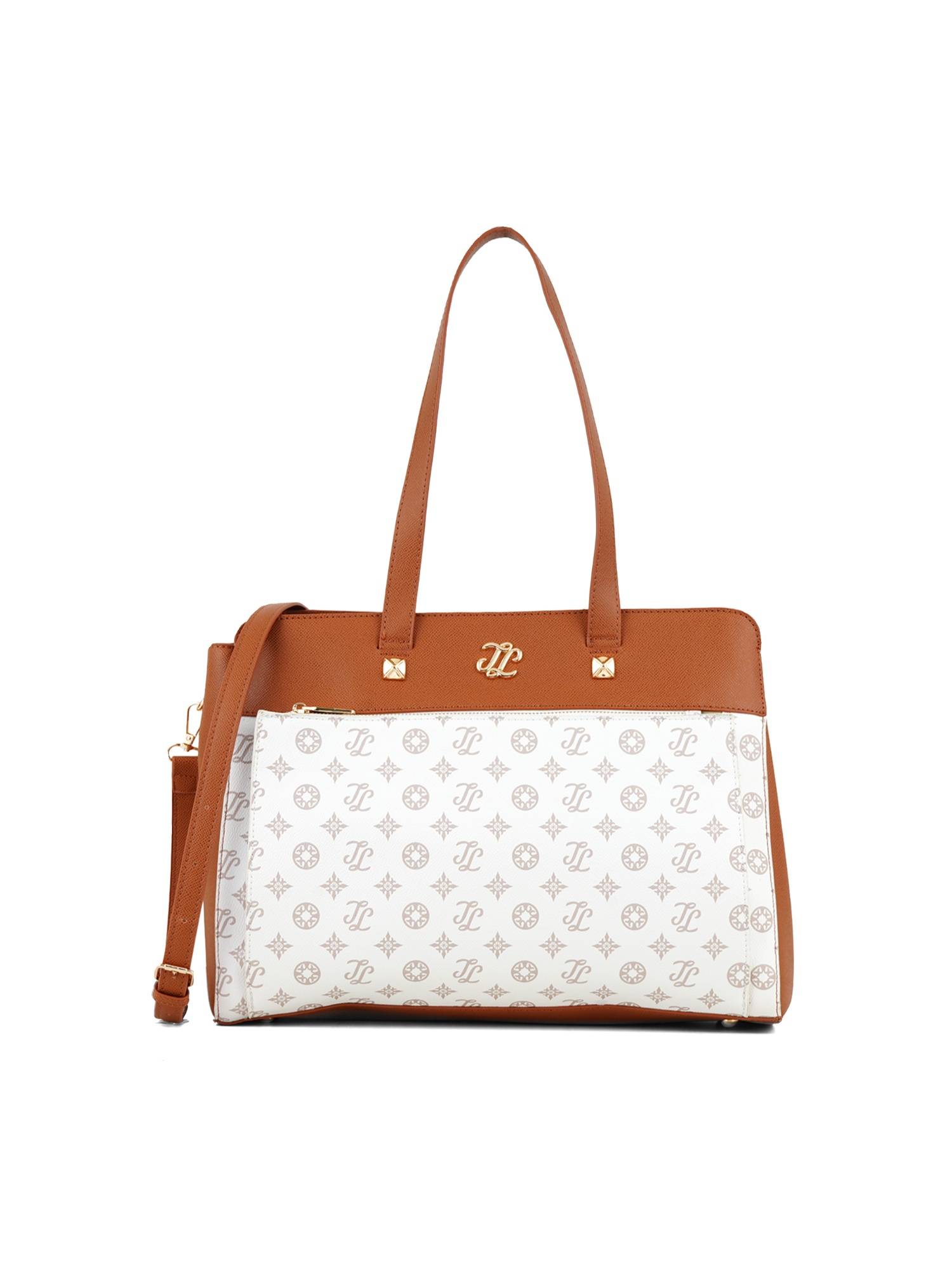 Lavie Signature Arden 3C Women's Satchel With Detachable Strap (White)