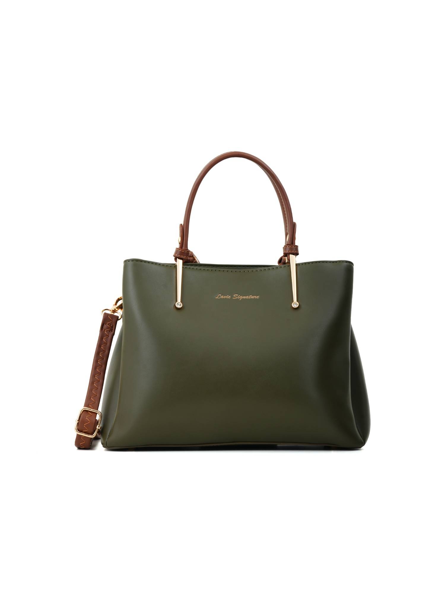 Lavie Signature Arden 3C Women's Satchel With Detachable Strap (Olive)