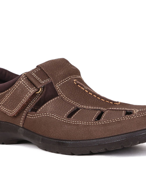Buy Bata Men Brown Velcro Sandals Online