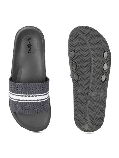 Buy Bata Men Grey Slip On Sliders Online