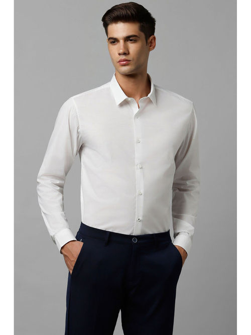 LOUIS PHILIPPE Men Solid Casual White Shirt - Buy LOUIS PHILIPPE