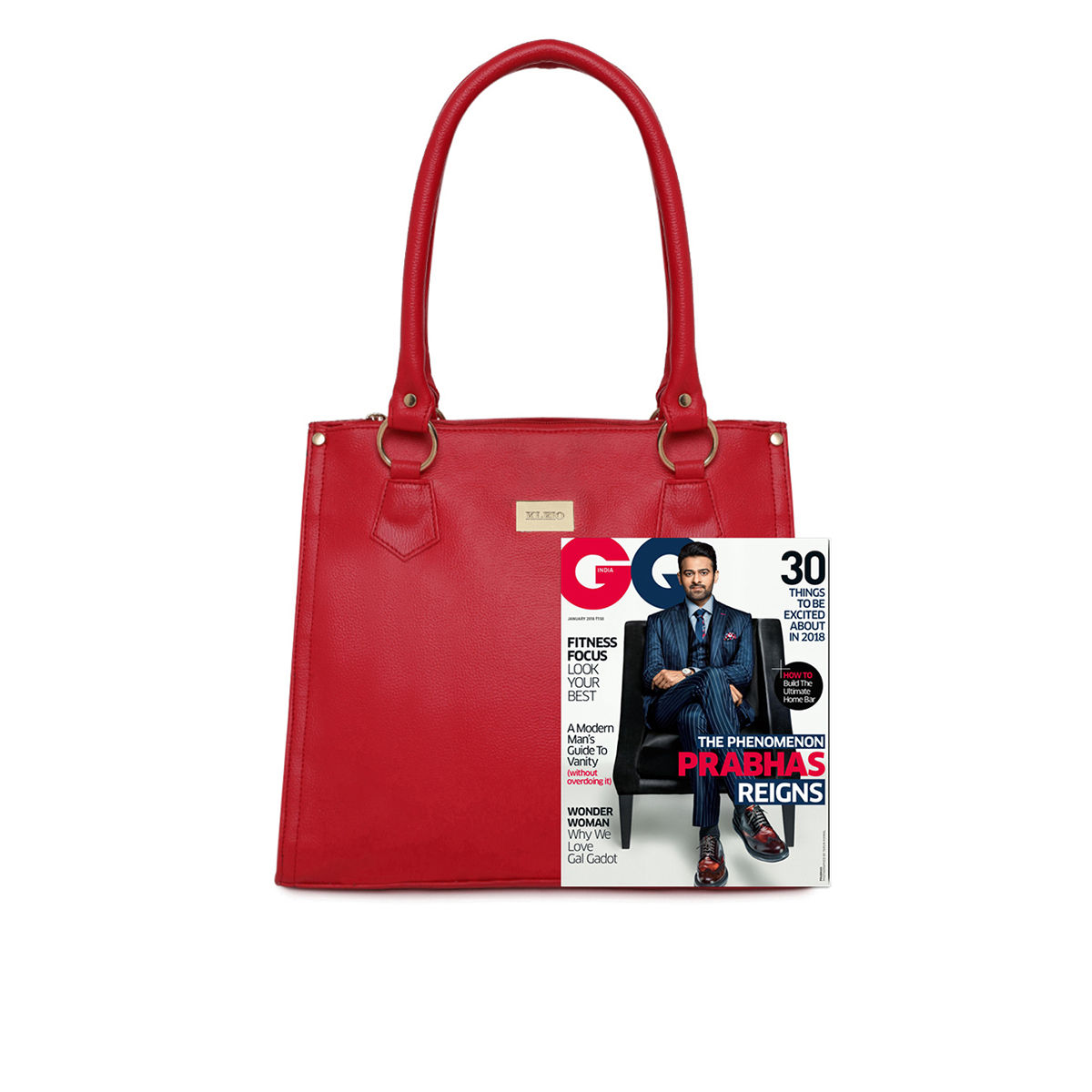 Buy KLEIO PU Leather Women Zipper Multi Compartment Red Tote bag HO4004KL RE Online