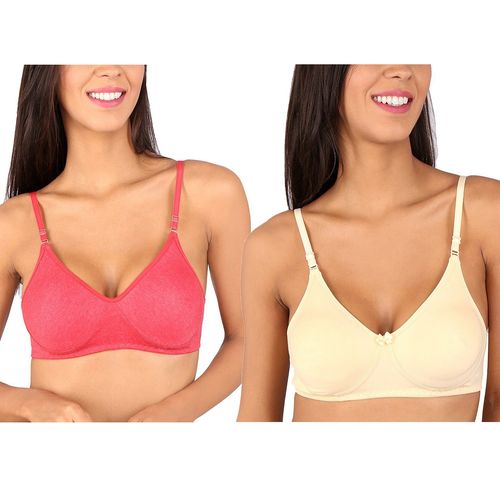 Buy Bralux Bela T-Shirt Bra Skin - Melange Red Set Of 2 Online