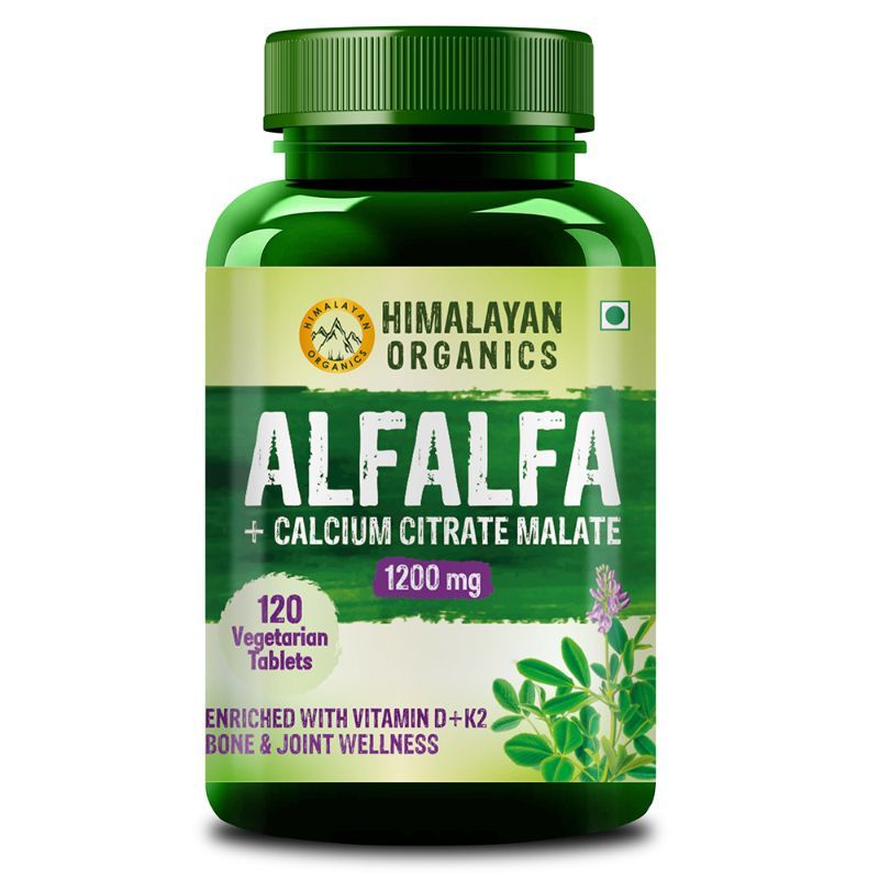 Himalayan Organics Alfalfa Calcium Citrate Malate 1200mg Tablets