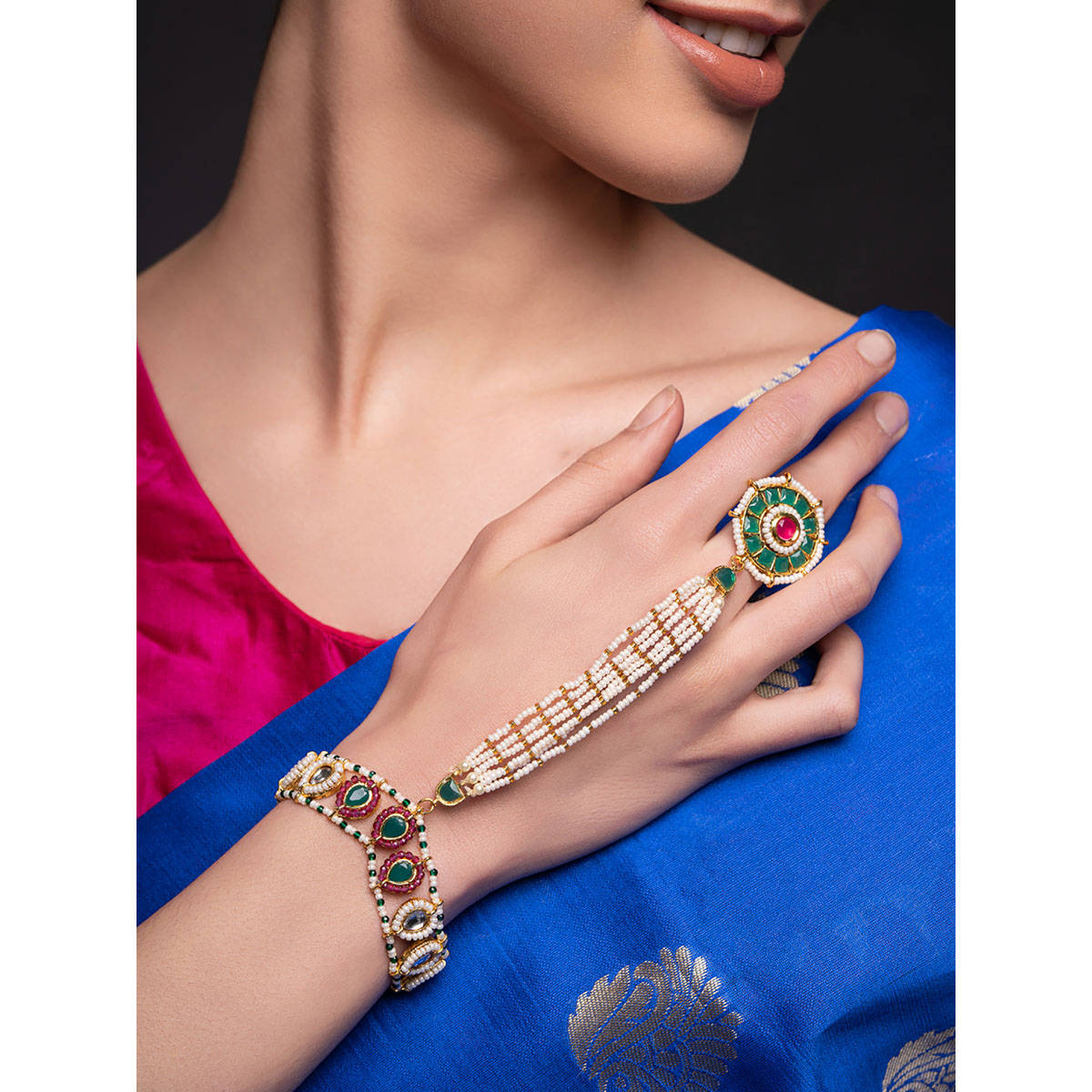 PANASH Multi-Color Brass Hand Harness