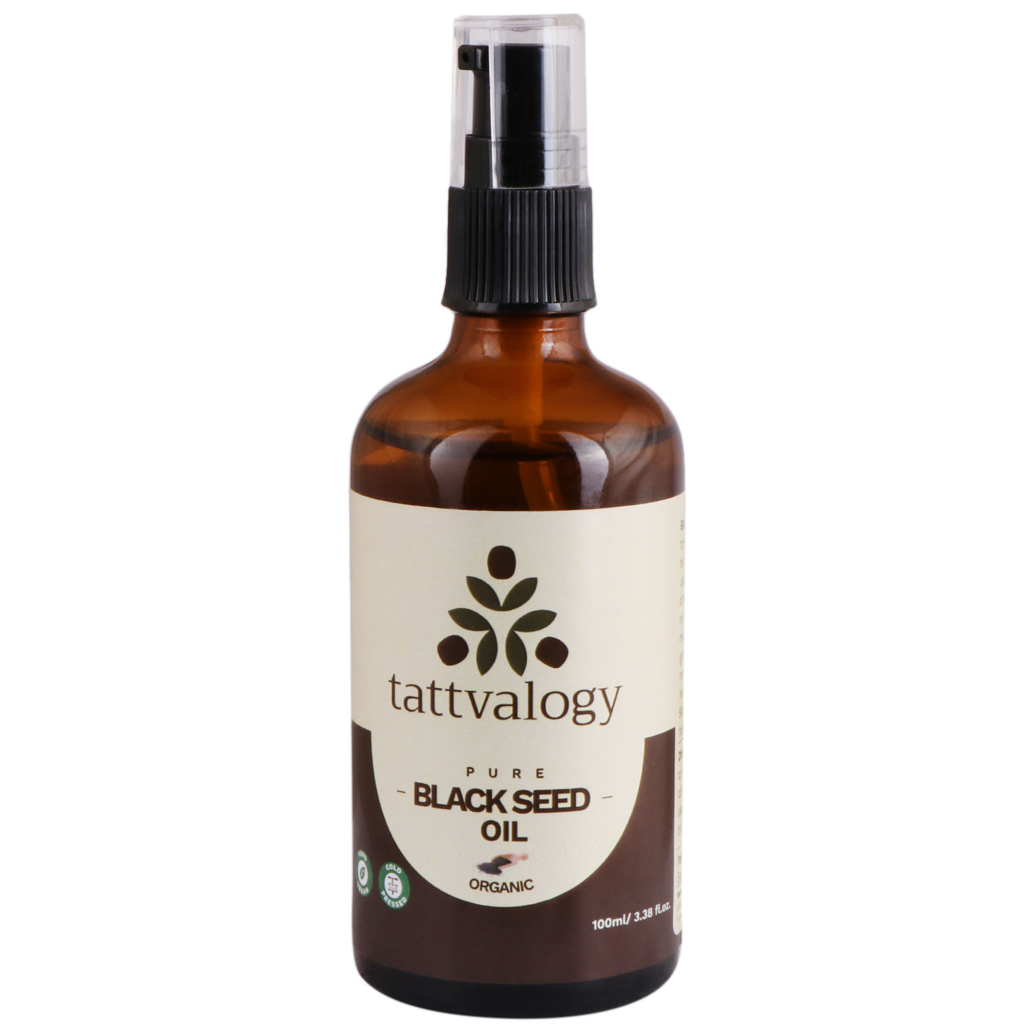Tattvalogy Pure Black Seed Oil, Organic & Natural Kalonji Nigella Sativa Oil for Hair & Skin