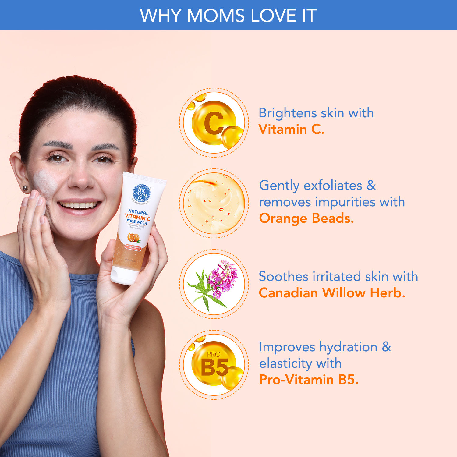 Buy The Moms Co. Natural Vitamin C Face Wash For Women & Men Online