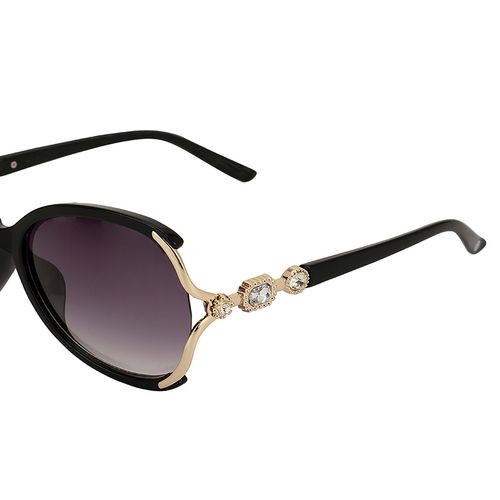 Carlton London Premium Black Gold Toned UV Protected Lens Oversized  Sunglass for Women (135)