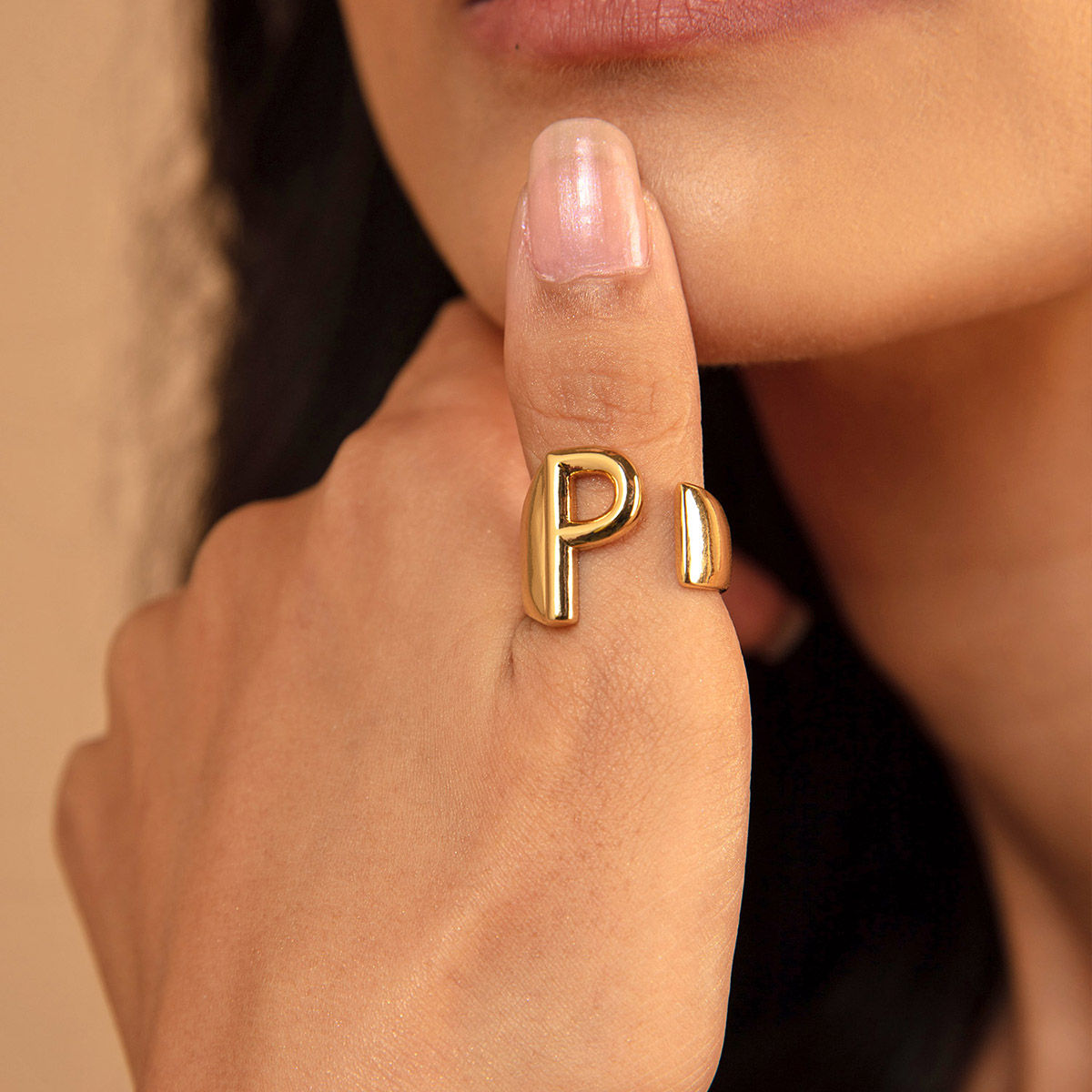 Sora Tuki Gold Initial Ring for Women Gold Letter Ring India | Ubuy
