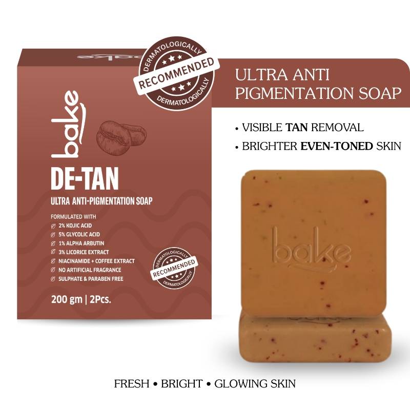 BAKE De-Tan Soap For Ultra Pigmentation Soap, Dark Spots & Tan Removal-Pack of 2