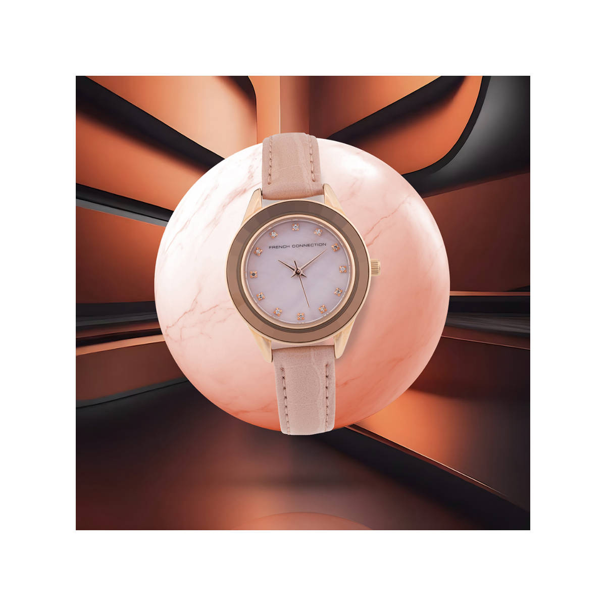 French Connection Women's Pink Dial Analog Watch- FCB5RGL (M)