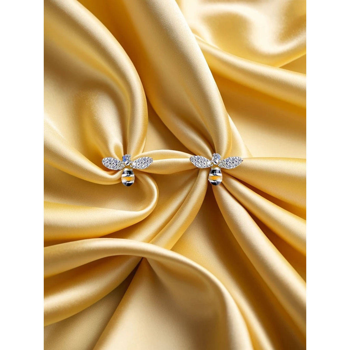 Tora Women 925 Sterling Silver Hey Honey Yellow Stud Earrings