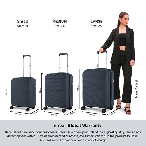 Travel Suitcase Large Travel Blue Journey Jet Polypropylene Hard