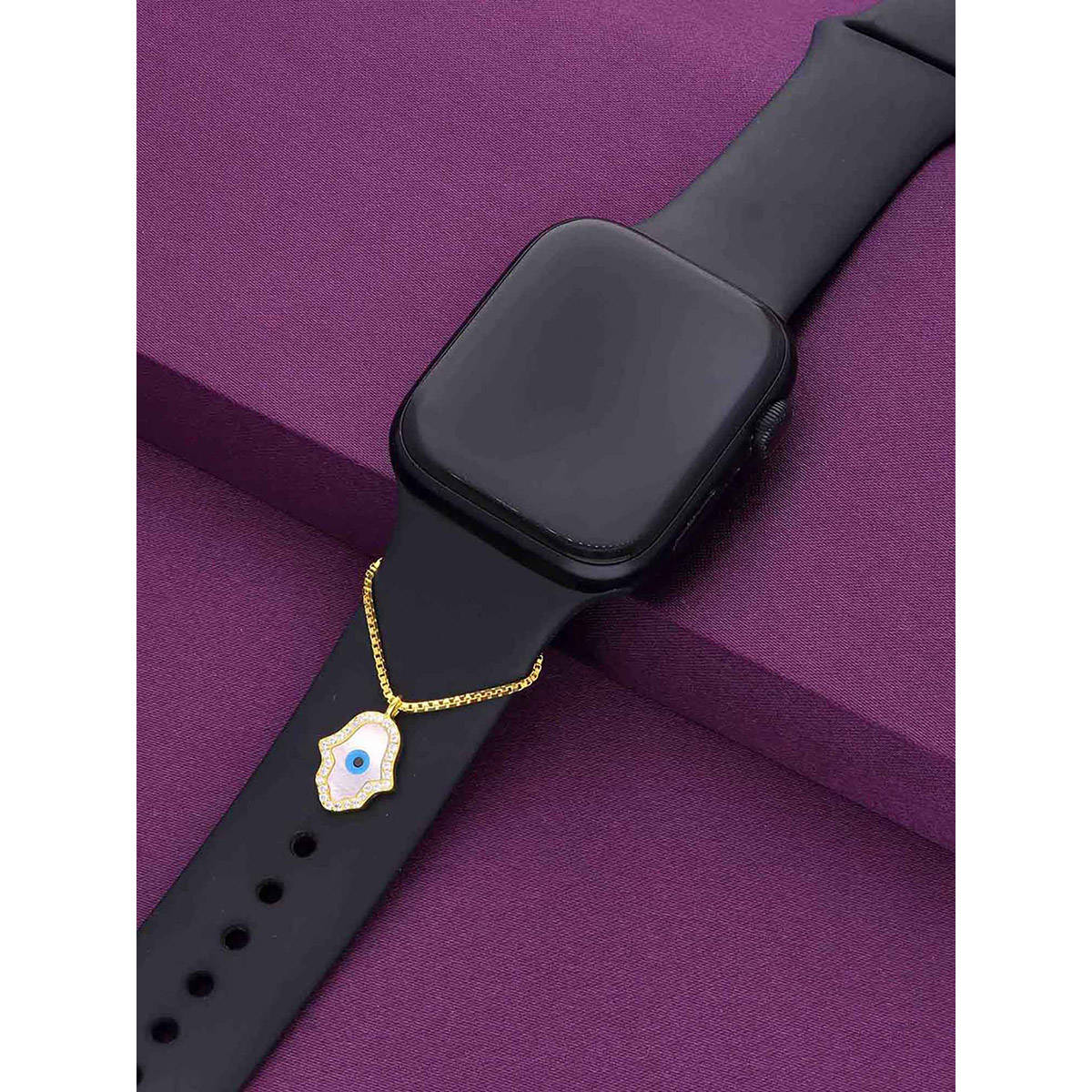 Kai Jewel Sterling Silver Gold Hamsa Zircon Watch Charm