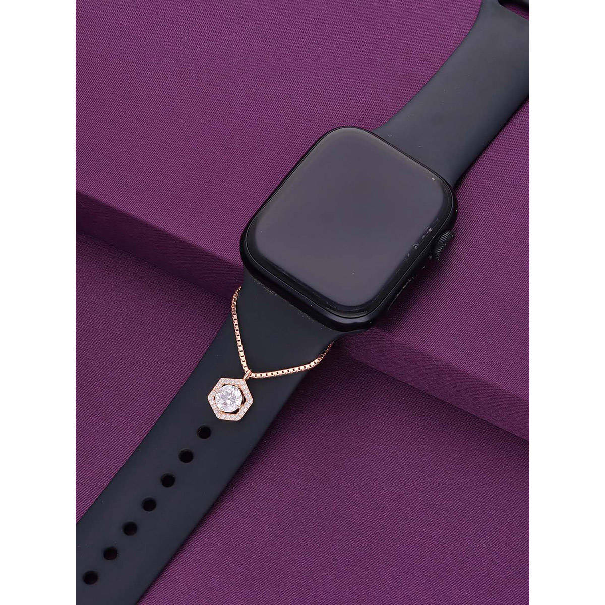 Kai Jewel Sterling Silver Rose Gold Solitaire Watch Charm