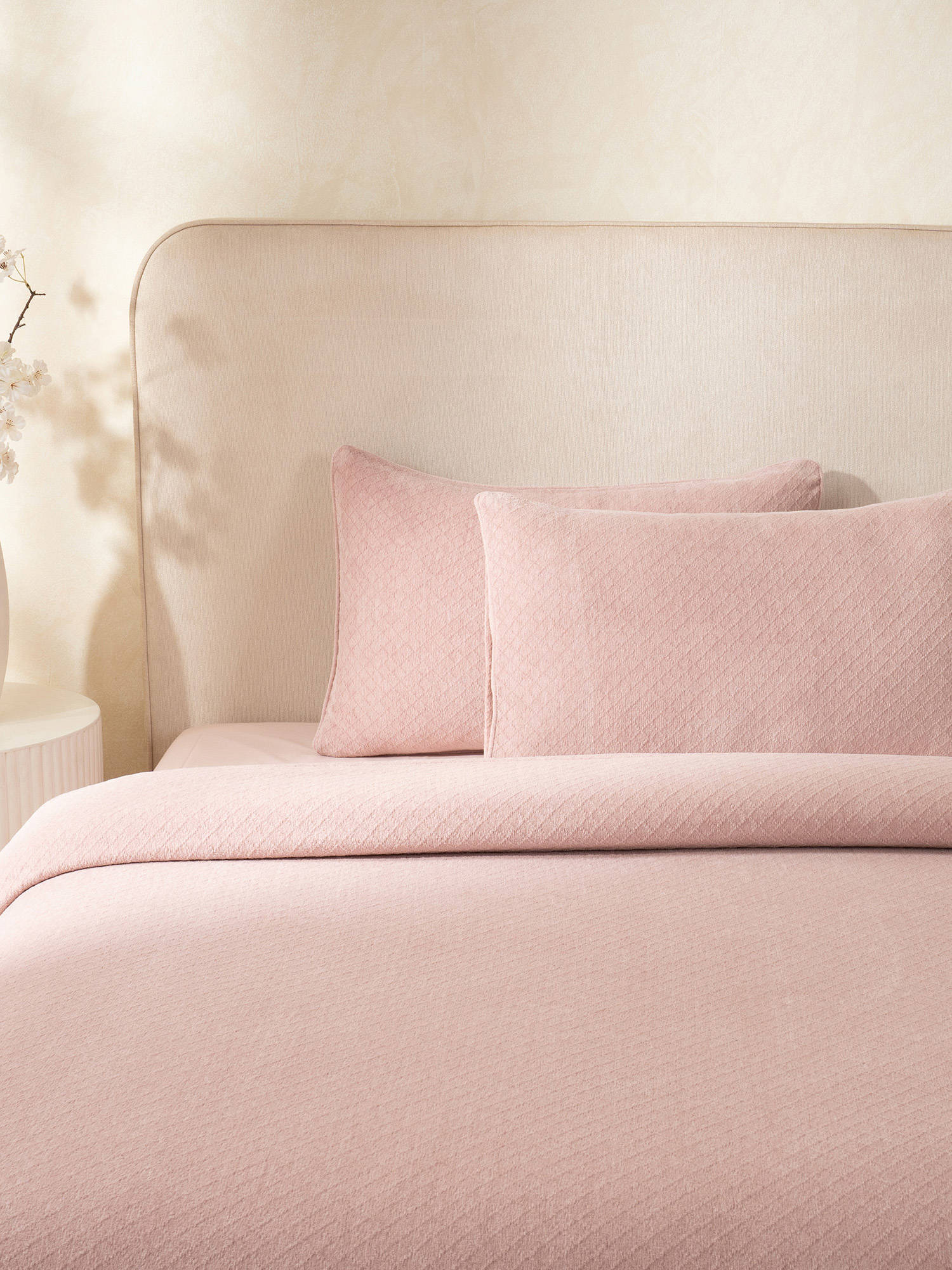 Maspar Colorart Blaize Solid Weave 256 Gsm Cotton Pale Mauve Standard Pillow Covers Set