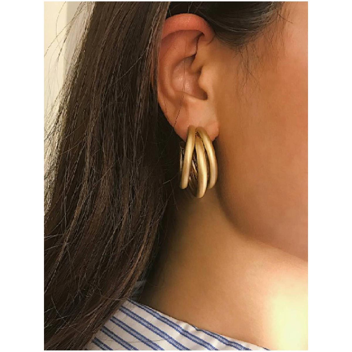 Chunky Gold Hoop Earrings  Jorunn  Linjer Jewelry