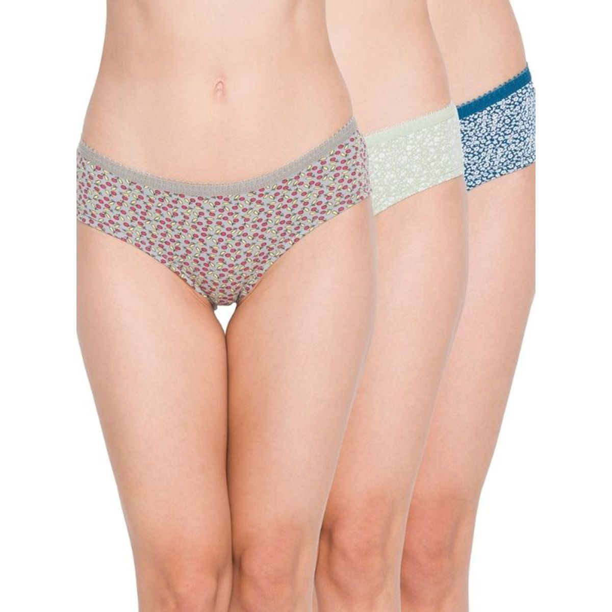 Buy Candyskin Women's Cotton Hipster Panty Pack Of 3 - Multi-Color Online