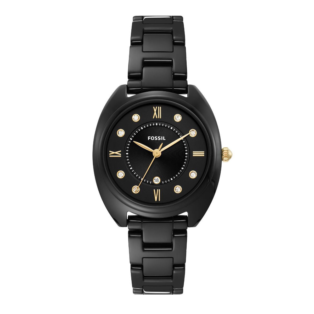 Fossil black outlet watch womens