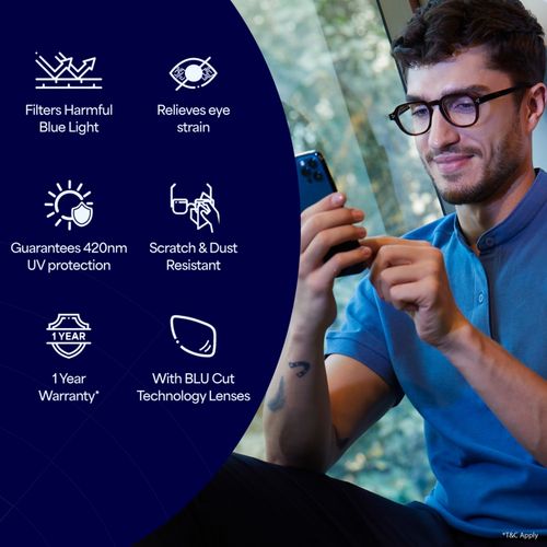 Buy Lenskart Blu Clear Square Computer Glasses LB E13526 Online