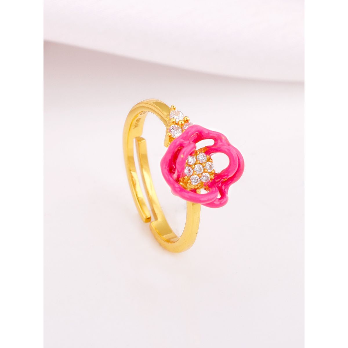 hot pink spinel diamond wink ring 14k gold – my love story