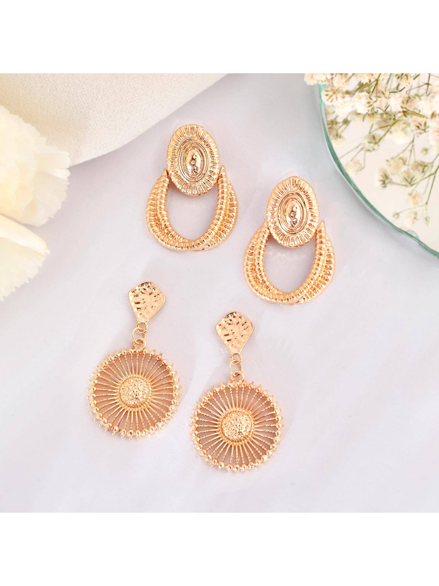 Voylla Trendy Elegance Contemporary Design Drop Earrings Combo