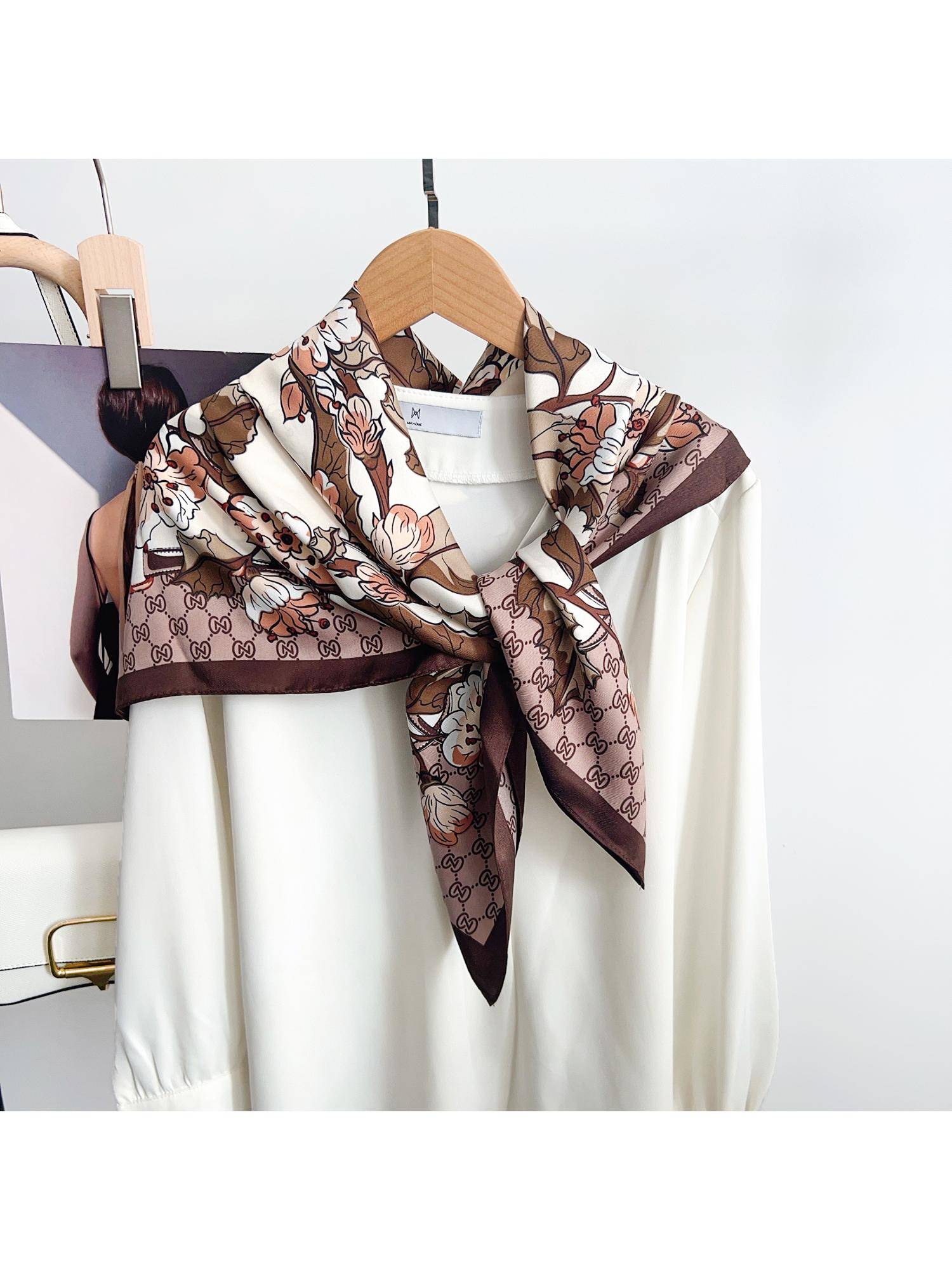 Buy CrossKulture Women Floral Printed Scarf - Brown Online