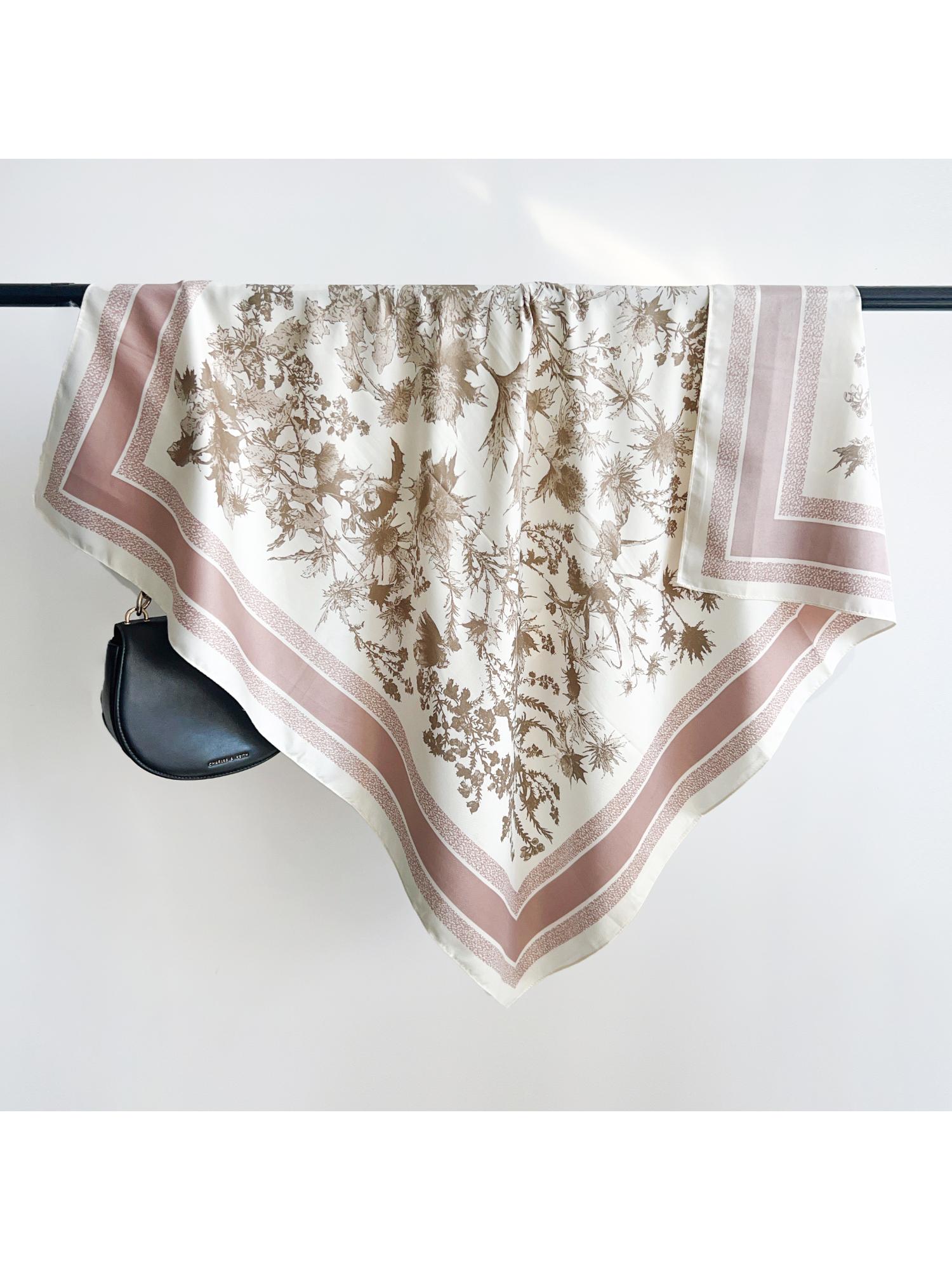 Buy CrossKulture Women Floral Printed Scarf - Beige Online