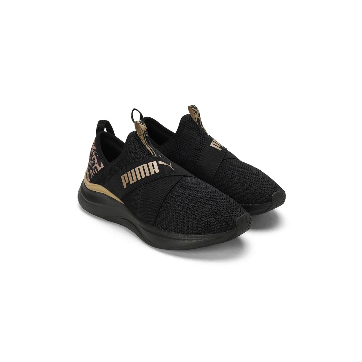 Gold Puma Slip Ons Slip On Black Pumas With Gold PUMA MENS COURT CLASSIC  LUX BLACK