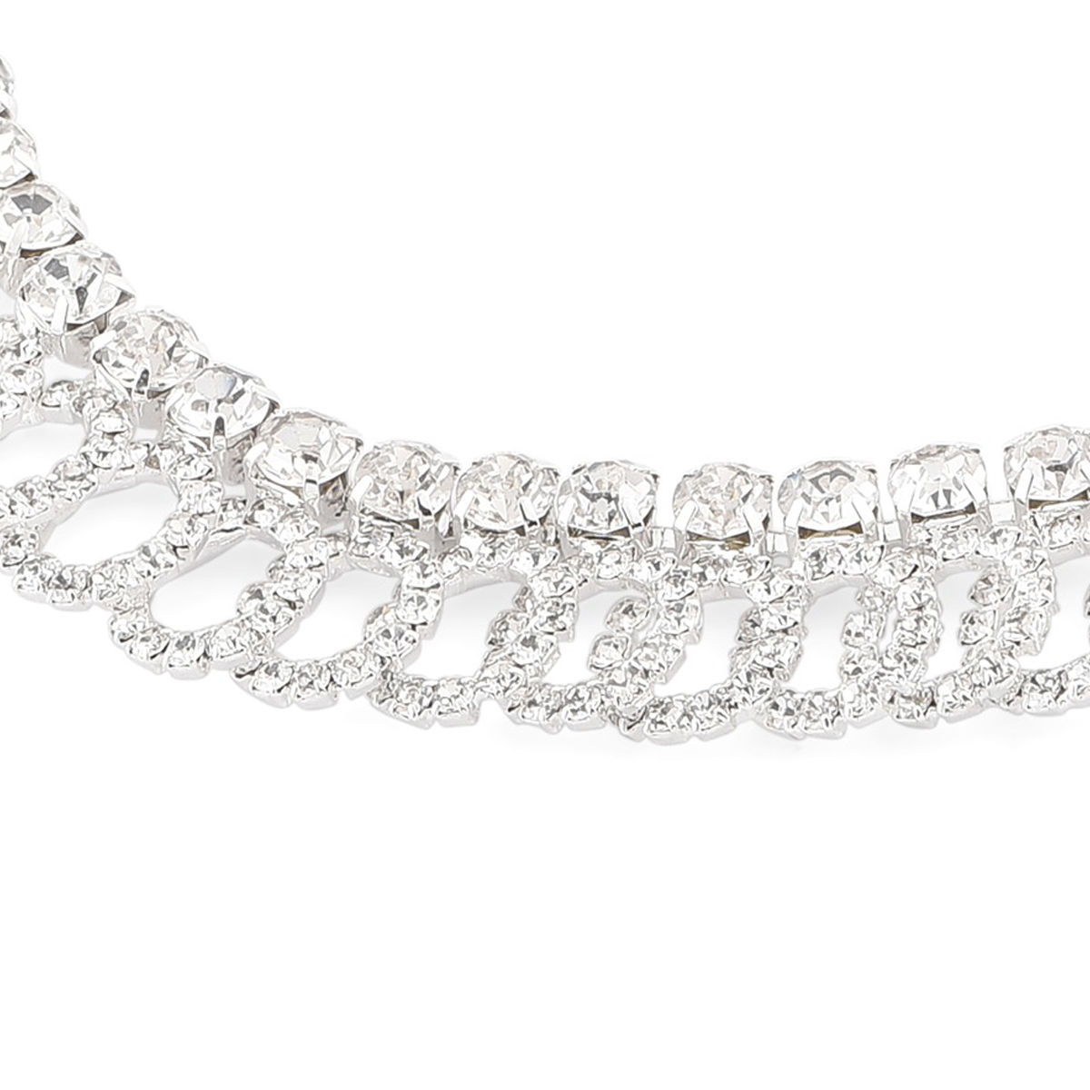 Buy Zaveri Pearls Silver Tone Dazzling Austrian Diamonds Necklace