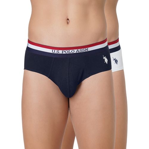 Buy U.S. POLO ASSN. Mens Solid Cotton Mid Rise Briefs Multi-Color