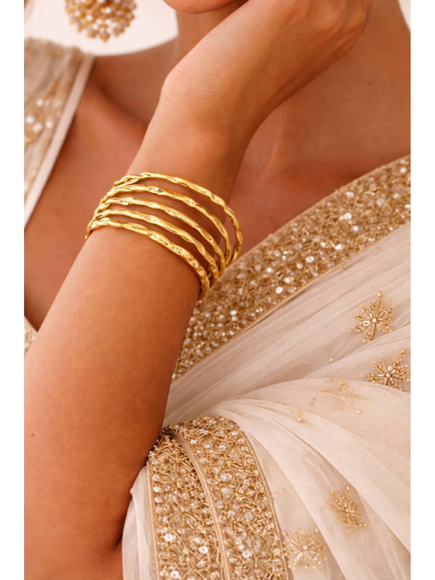 Designbox Gold Statement Traditional Cuff