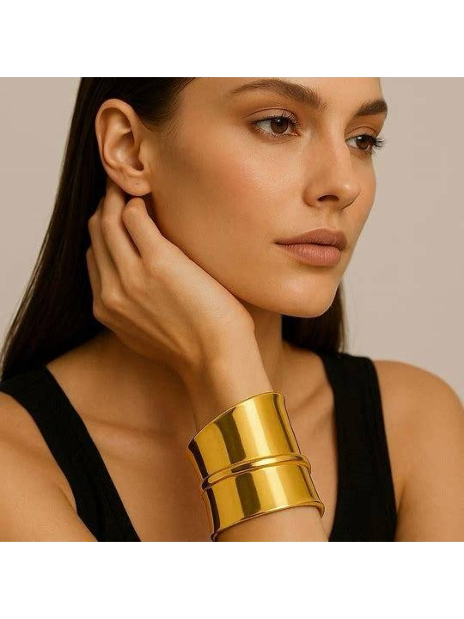 Designbox Gold Statement Traditional Cuff