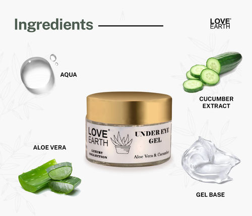 Buy Love Earth Organic Under Eye Gel with Aloe Vera & Cucumber Reduces Dark  Circles Puffiness and Fine Lines Online