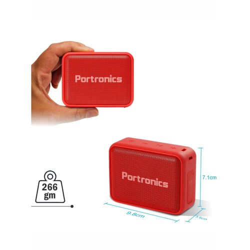 Portronics Dynamo Bluetooth Portable Stereo Speaker with TWS, USB Music  FM Music, Red