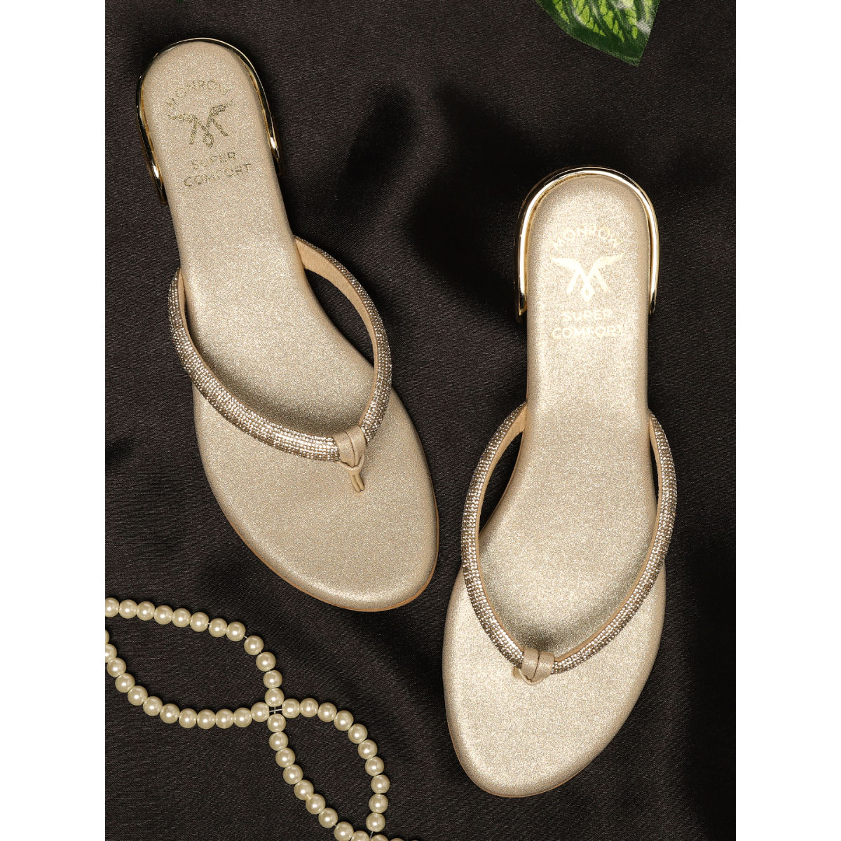Buy Monrow Women Jemima Gold Flats Online