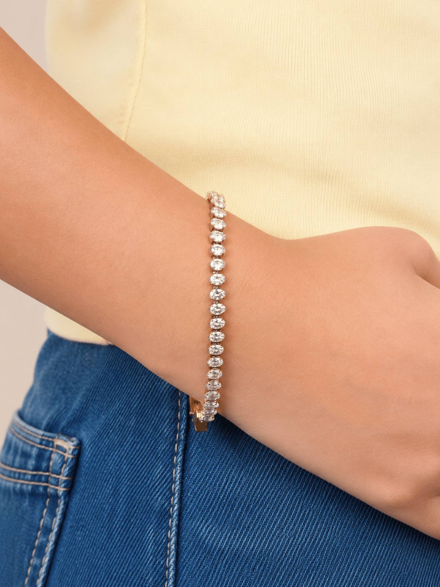 ELRA Women White Stones Bracelet