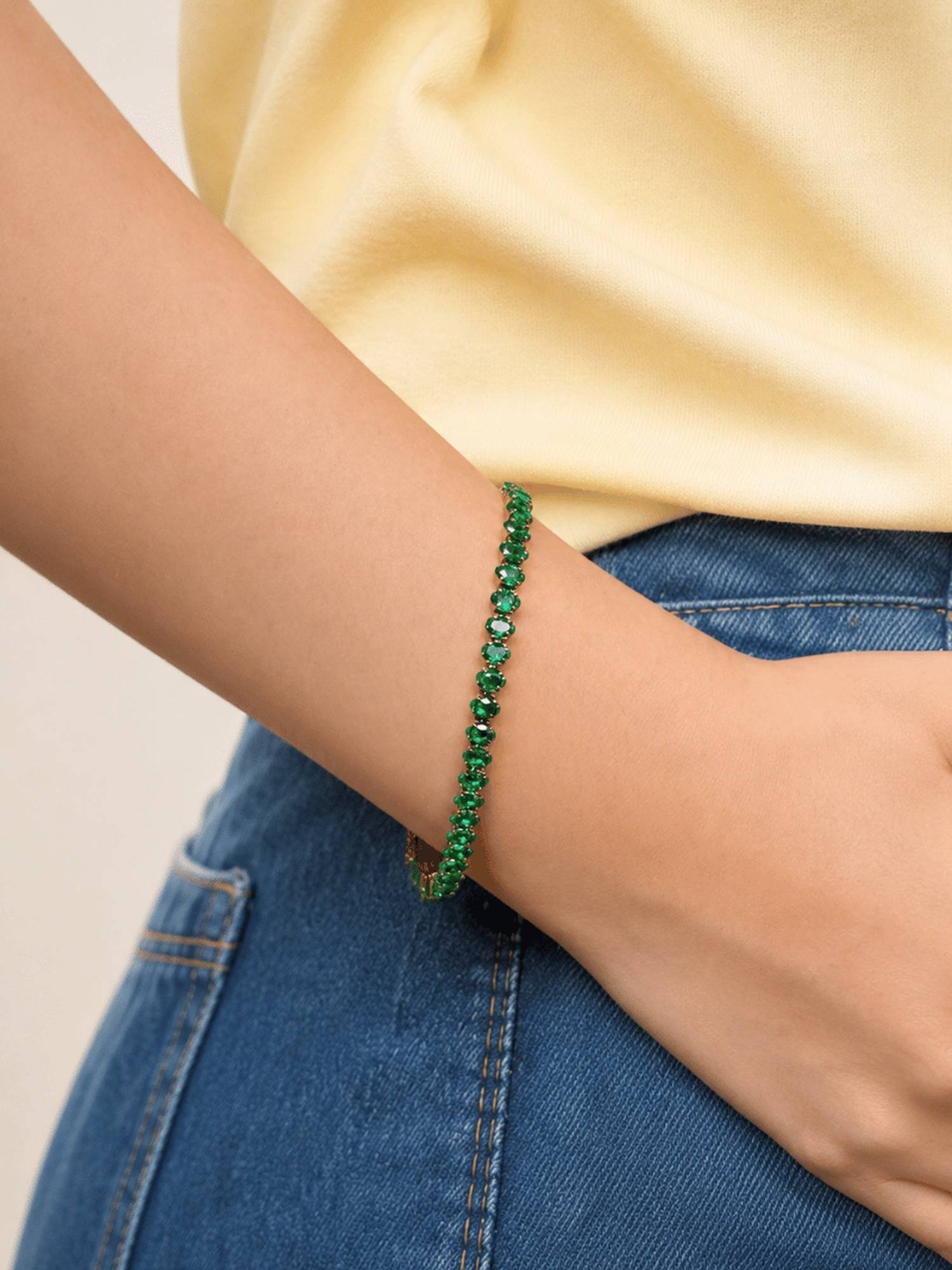 ELRA Women Green Stones Bracelet