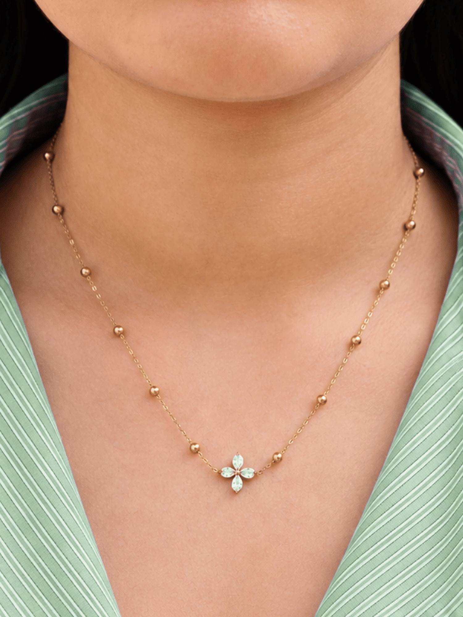 ELRA Women White Stones Necklace