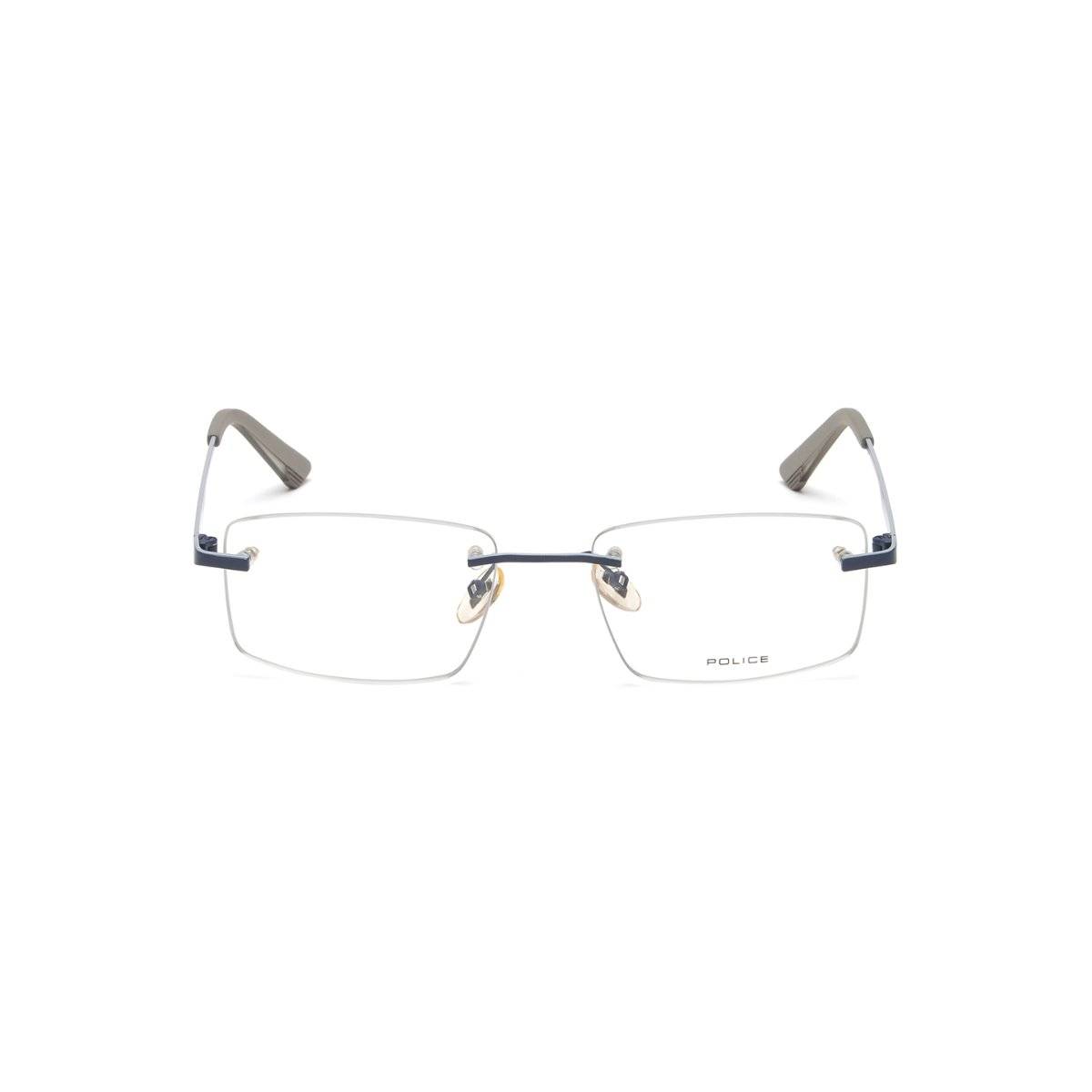 Police Rimless Frame Buy Police Men Rimless Blue Metal Frames - VPL906K54V66MFR (54) Online