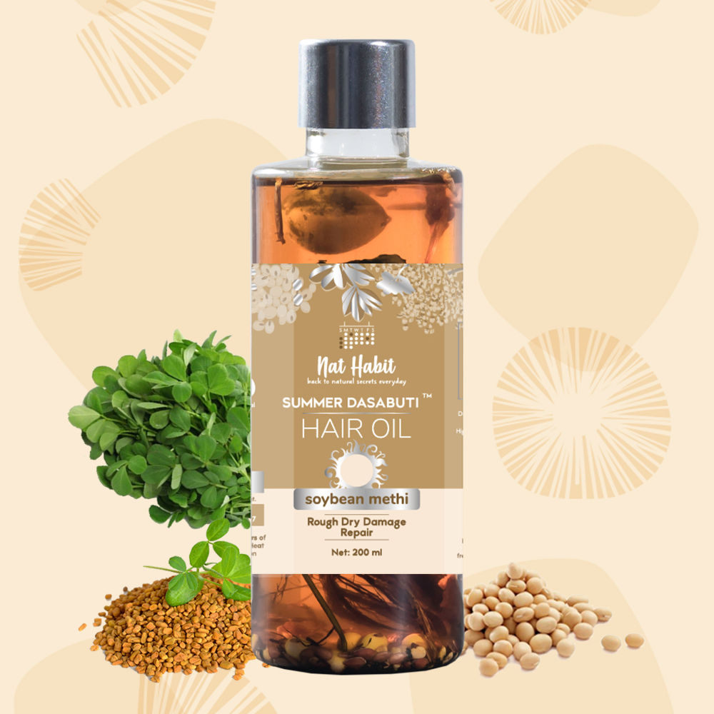 Nat Habit Summer Dasabuti Hair Oil Soybean Methi Buy Nat Habit Summer