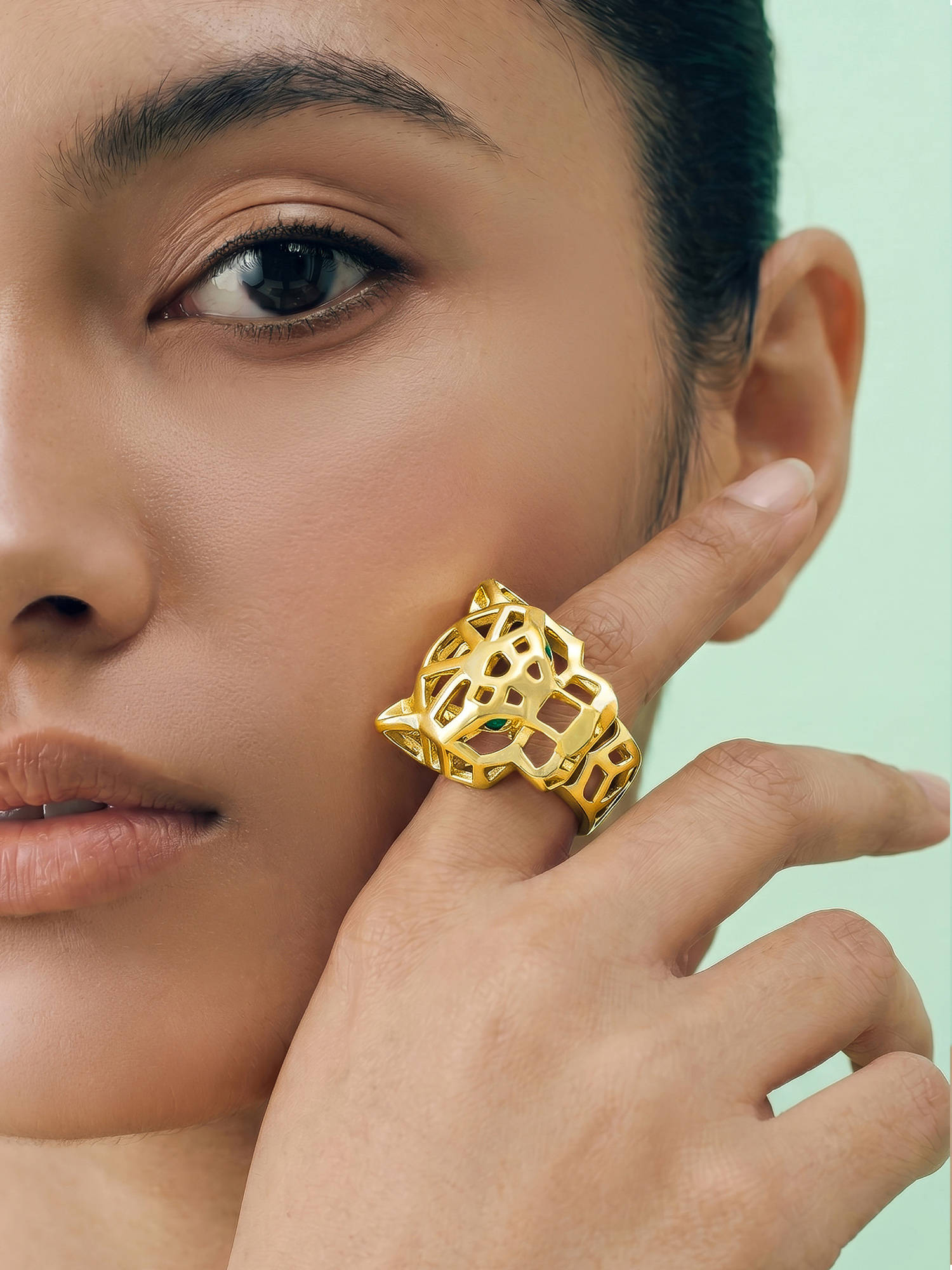 Joker & Witch Panthero Gold Animal Adjustable Ring