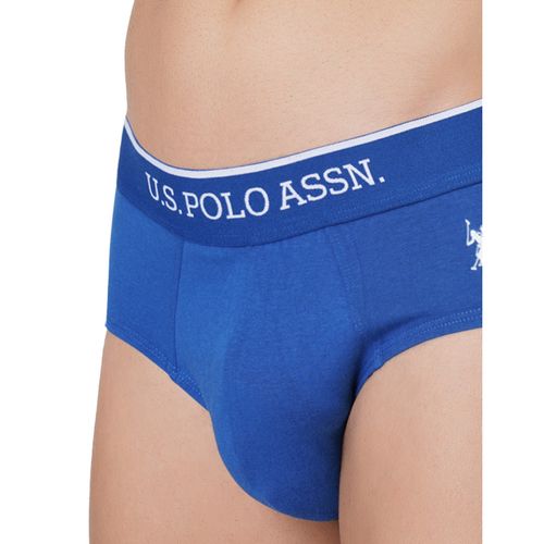 Buy U.S. POLO ASSN. Mens Solid Cotton Mid Rise Briefs Multi-Color (Pack of  2) Online