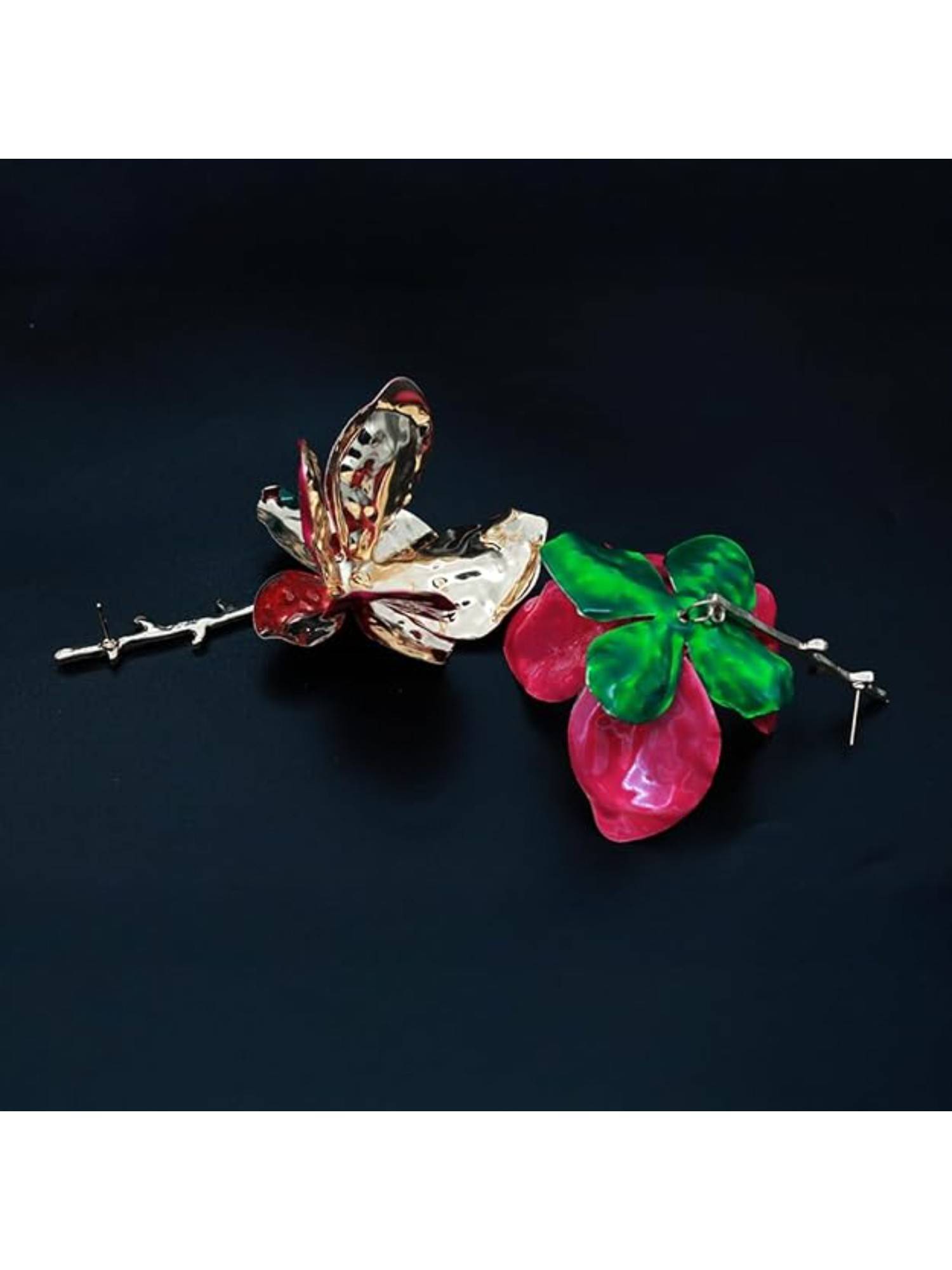 Blysk Jewels Bold Pink Floral Drop Earrings