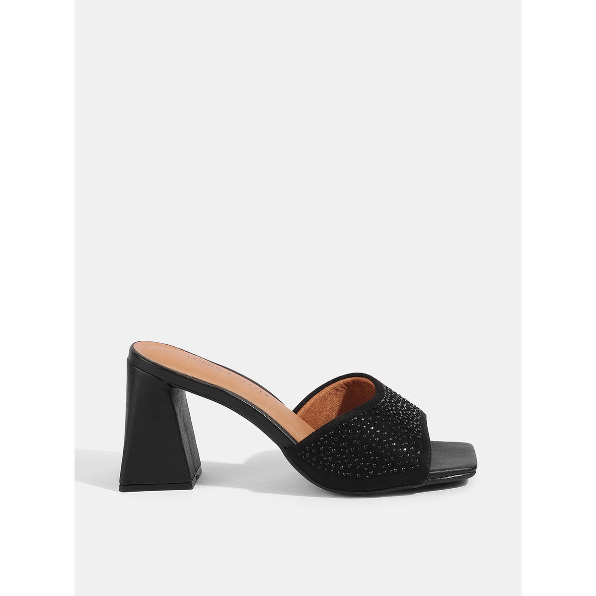 Black square mules hot sale