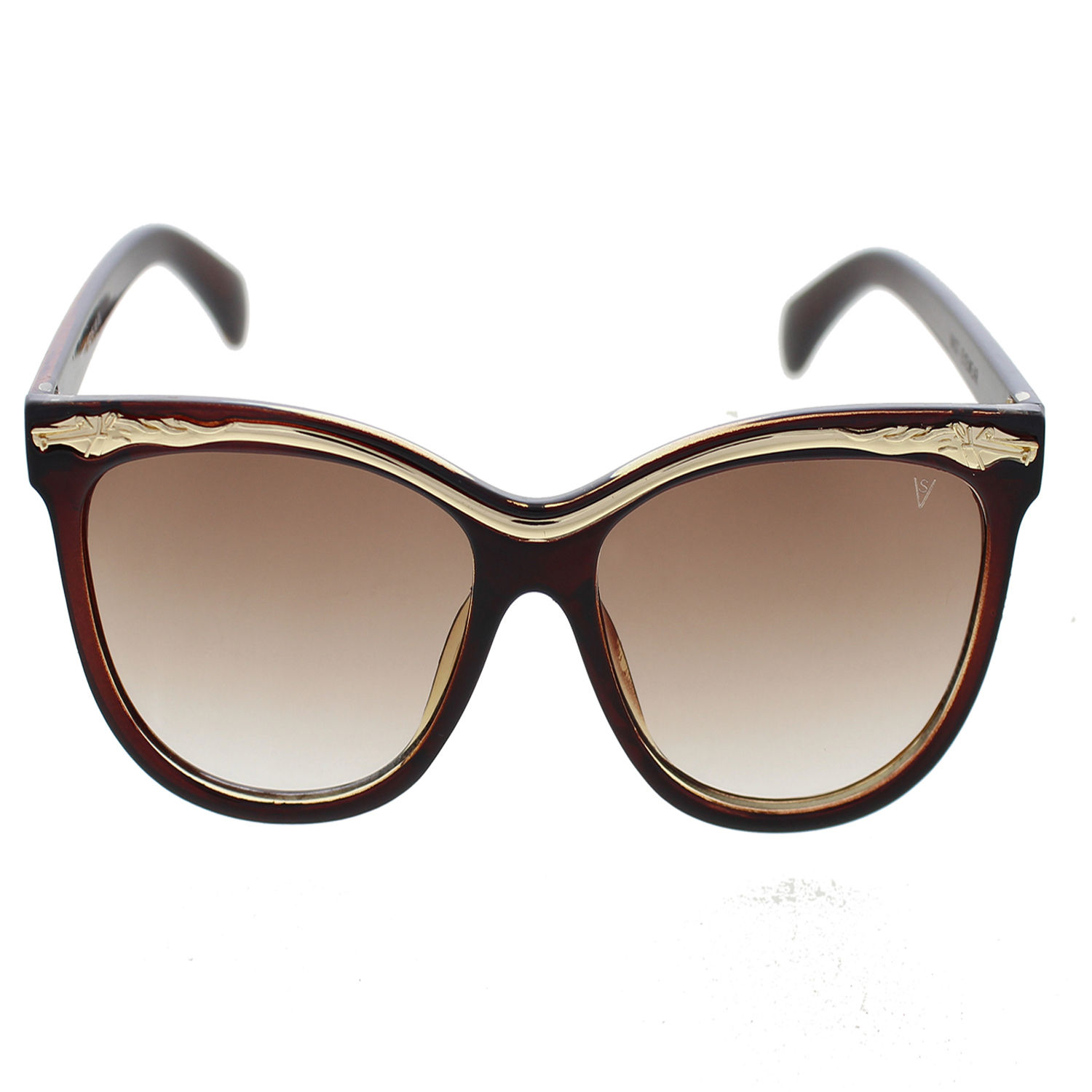 VAST UV Protection Cat Eye Women's Sunglasses (Gradient Brown, 56)